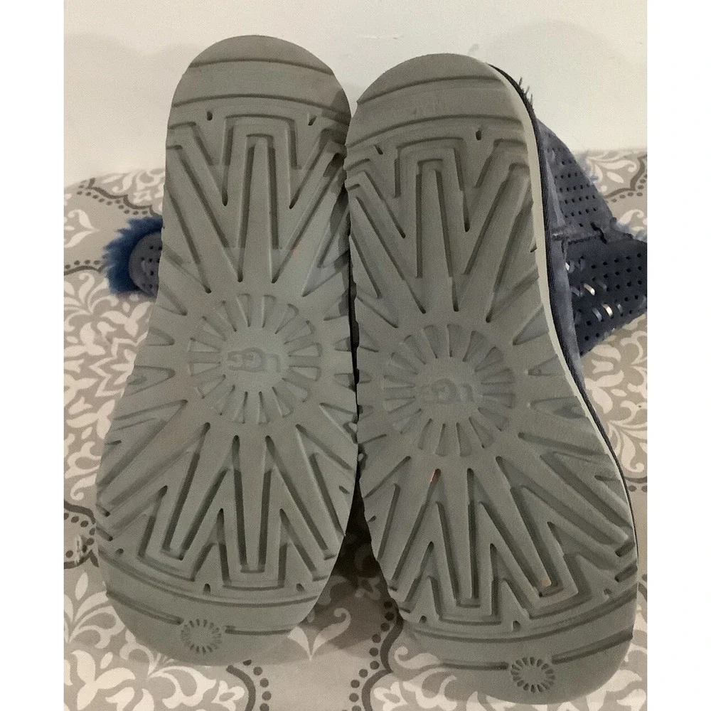 UGG BAILEY BUTTON WOMEN SHORT BOOTS TEHUANO NAVY US 6
